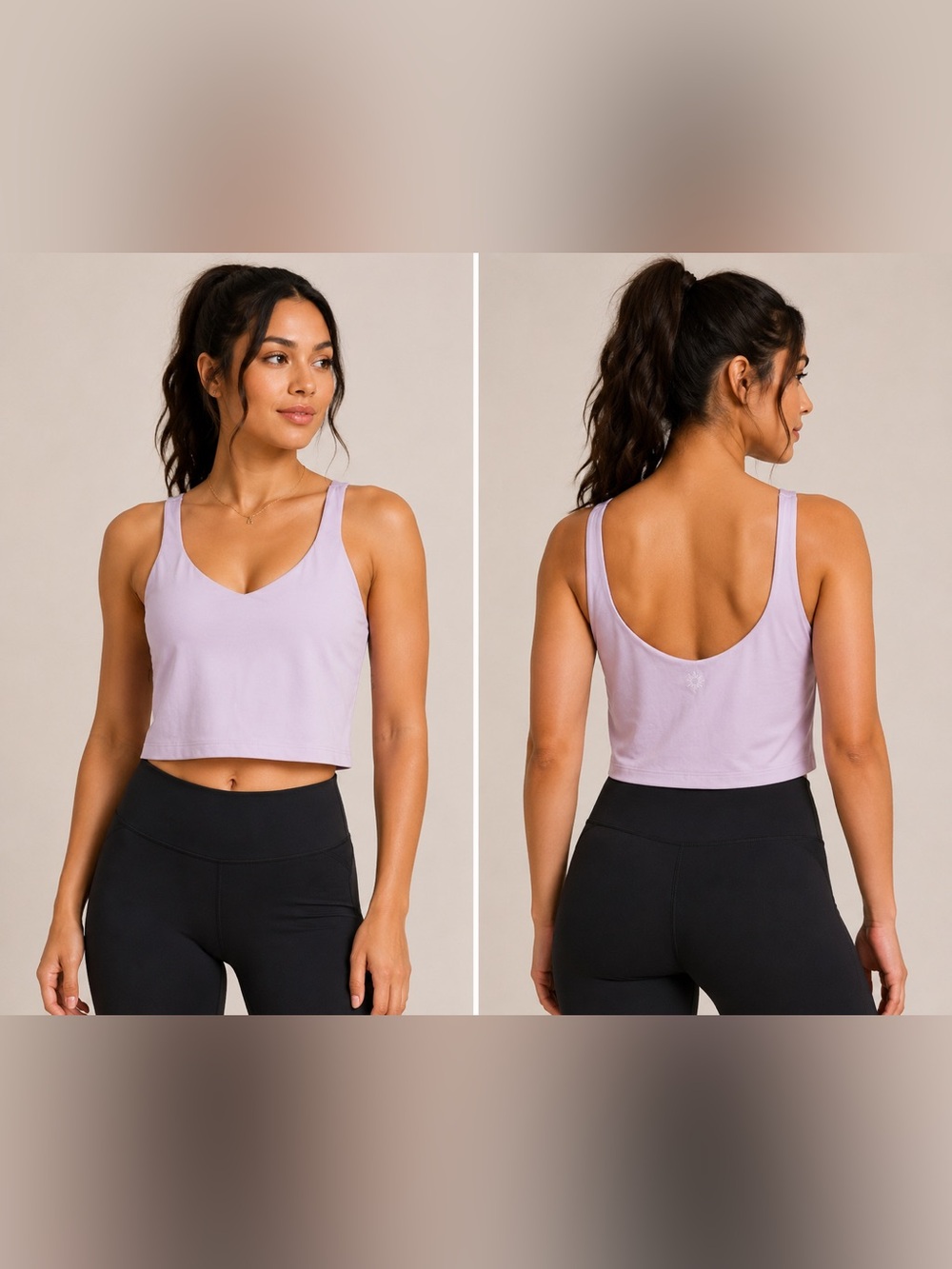 Offline by aerie Dusty Lavender V-Neck Cropped Tank Bra Size S